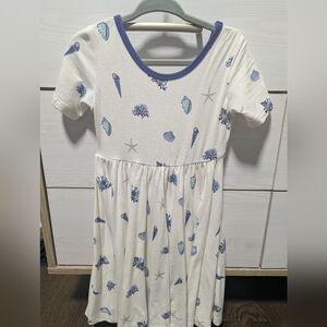 Kyte BABY White and Blue Seashell Dress
